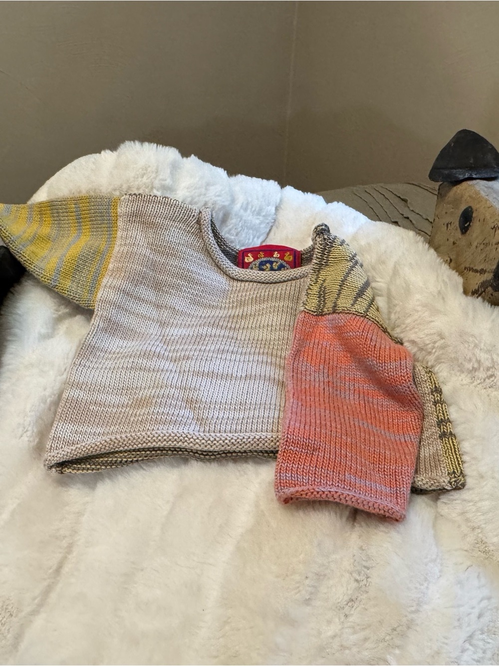 Bu & The Duck Collectable, Multicolor, Handmade Baby Sweater, size 0-3 mo - Picture 5 of 6